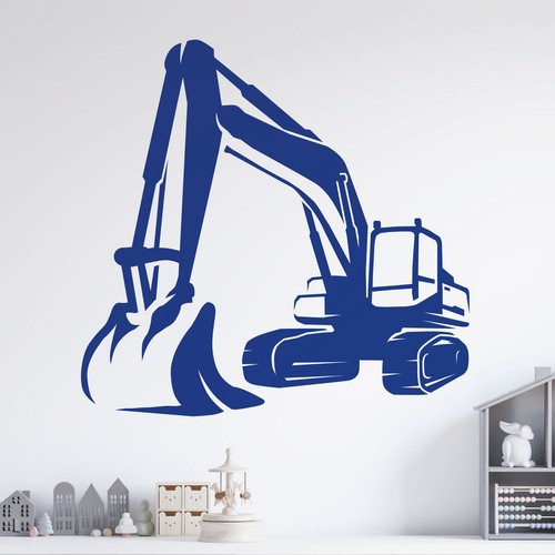 Digger excavator wall - wall, sticker