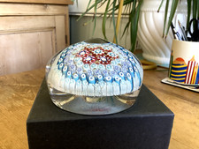 Antique Old English Low Dome Concentric Millefiori Glass Paperweight