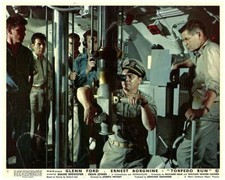 TORPEDO RUN Original Lobby Card Glenn Ford Ernest Borgnine Periscope submarine