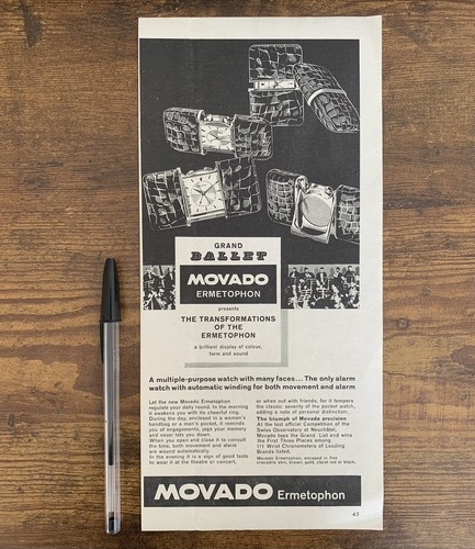1958 movado ermetophon watch - movado,