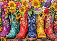 Puzzles 1000 Pieces for Adults jigsaw puzzles for adults-Flower Boots-1000 Piece