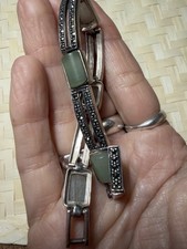 Solid Sterling Silver Jade &