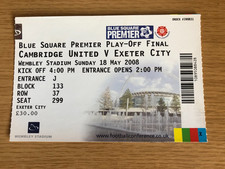 CAMBRIDGE v EXETER PLAY OFF