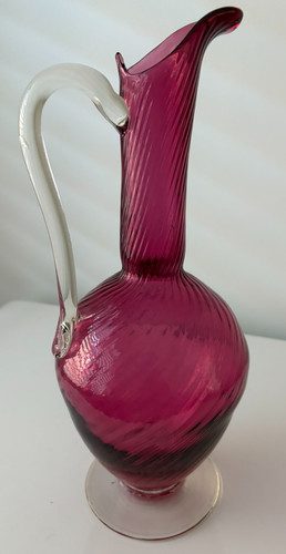 Vintage cranberry glass swirl