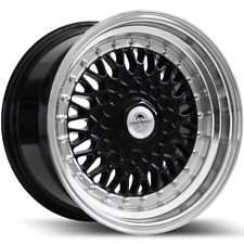 4X 15" MALM BBS RS style wheels BLACK 7J ET25 4X100 for VW HONDA Toyota JDM