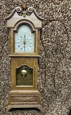 RARE VINTAGE Syroco Grandfather Clock 20” Electric Faux Wood Working Condition