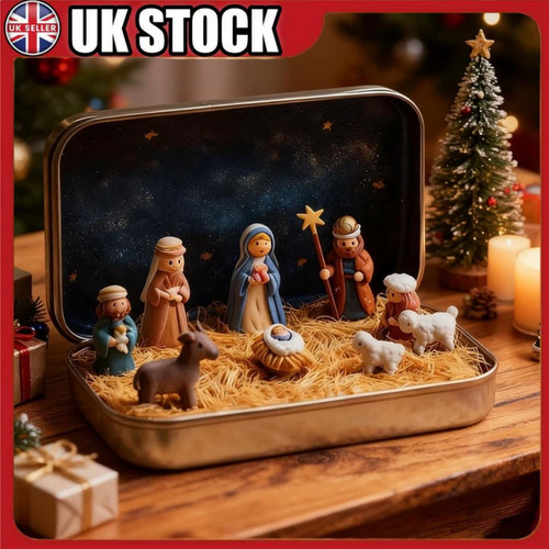 Mini christmas nativity set - set, in