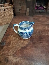 Spode Blue Italian Milk Jug Small  Black Stamp Small Chip Underneath Lip
