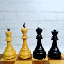 Soviet Old Chess Set Vintage Tournament Staunton Style Wood Chess Set Used