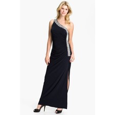 Black One-Shoulder Maxi Dress