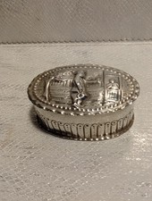Solid Silver Repousse Snuff