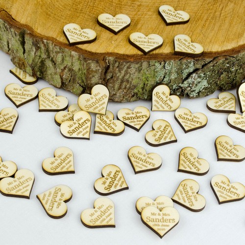 Personalised wooden love - personalised, heart