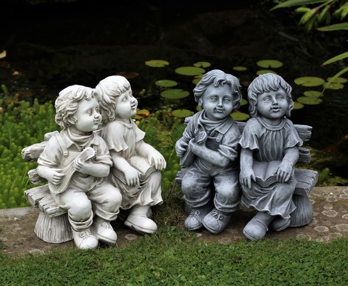 Garden ornaments boy girl - garden,