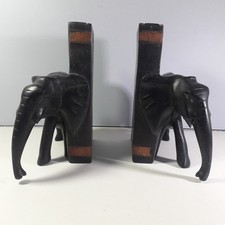 Hardwood Carved Elephant Pair