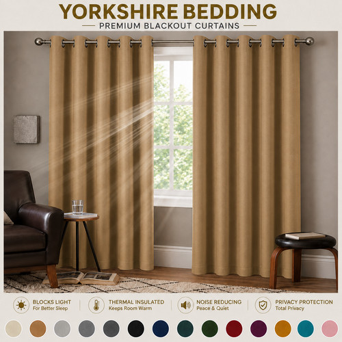 2pc blackout eyelet curtains - blackout,