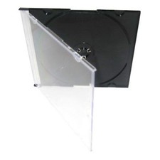 50 x Slim Slimline Single CD Jewel Case Cases Black Tray High Quality UK Stock