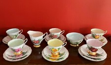 Vintage Royal Standard Harlequin 20 Piece Tea Set - Six World Famous Roses