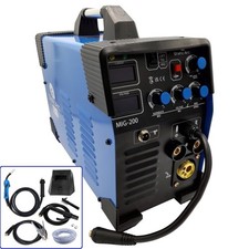 MIG 200 INVERTER WELDER 4in1 MMA ARC TIG LIFT GAS GASLESS MIG SPOOL GUN 200A