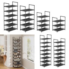 Metal Narrow Shoe Rack Shoe Shelf Vertical Tall Slim Footwear Storage Organizer