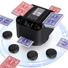 2-in-1 Automatic Card Shuffler & Dealer + 4 Drawing Remotes - Support 12 Players