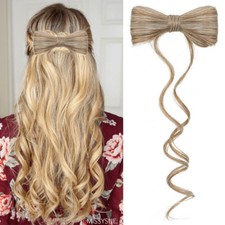 Elegant Bowknot Hair Piece Clip in Ponytail Extensions Bow Pony Tail Women Girl