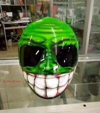 GREEN CUSTOM MOTORCYCLE HELMET