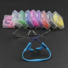 Kids Silicone Glasses Eyeglass Holder Neck Cord Strap + Ear Grip Hooks For Sport