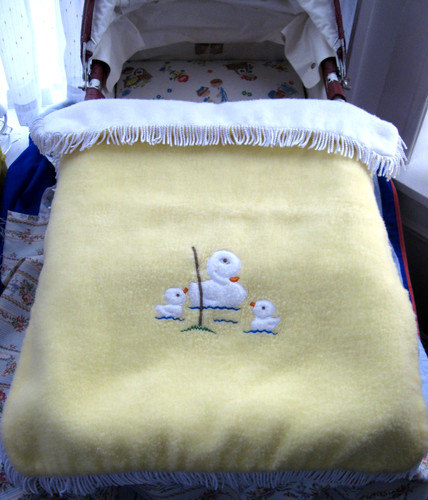 Pram rug vintage fringed baby - pram,