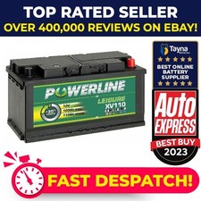 Powerline XV110 Leisure Battery for Camper 12 volt 110 Ah C100 4 yr warr. New