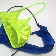 G205Y K205 Mens Micro Bikini String waist shiny satin knit nylon spandex colors