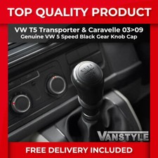 FITS VW T5 TRANSPORTER 03>09 GENUINE OE 5 SPEED MATT BLACK GEAR KNOB STICK CAP