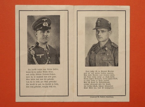 Ww2 german death card - german,