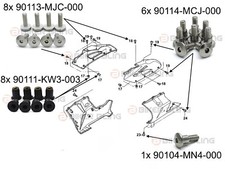 Honda CBR1000RR 2004-2005 front fairing shouldered bolts well nuts tapping screw