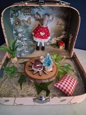Maileg Compat Dollhouse christmas  Suitcase with Felt Mouse & Accessories 