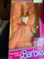 VTG 1984 Peaches 'N Cream Barbie Mattel 7926 Taiwan NRFB  w/ Display Excellent