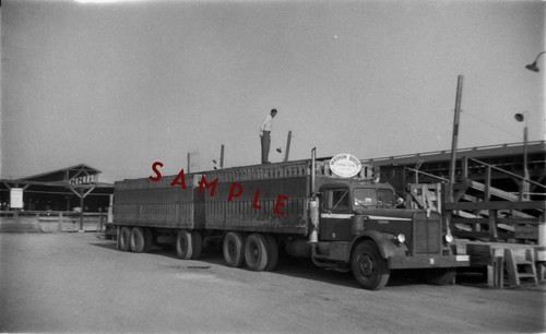 8x10 semi truck photo - b&w,