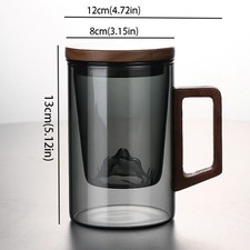 500ml Glass Cup Wooden Handle