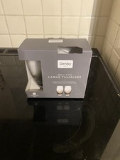 Denby Halo/Praline Large Tumbler Glasses X2.Brand New.