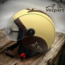 Casco In Pelle Personalizzabile Lambretta Vespa Vintage S M L XL Retro