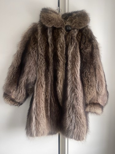 100 real brown fox fur - brown, coat