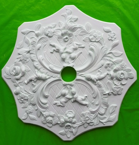 Plaster ceiling rose cherub - ceiling,