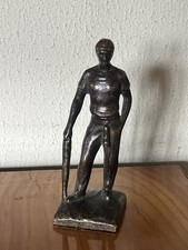 older bronze miner mine figurine statue