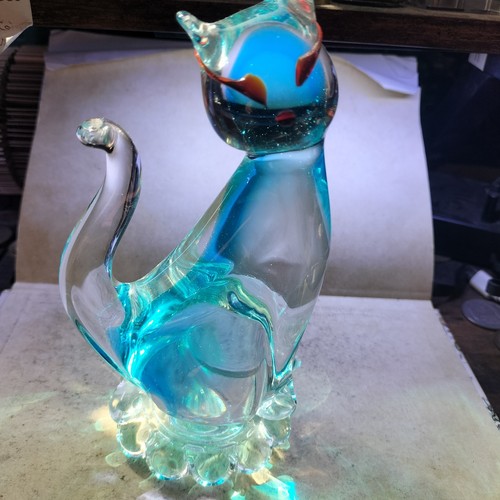Vintage murano style glass cat - murano,