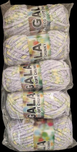 Lavender yellow green chenille - lavender,
