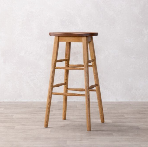 Vintage style bar stool wooden - style,