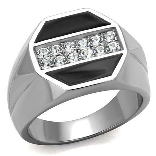 Mens onyx ring back - , stainless