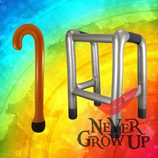 Inflatable Walking Stick, Zimmer Frame Blow Up Toy Novelty Gag Joke Dress Up