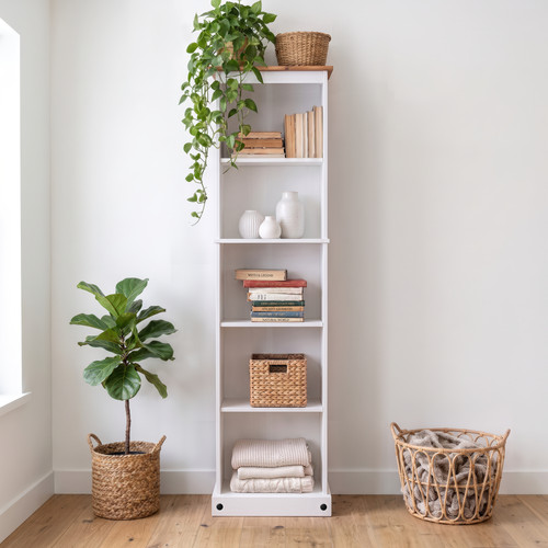 Corona bookcase white wax - corona,