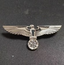 WW2 German Silver Eagle w/ Iron Cross Badge Hat Pin Brooch Military Medal Emblem