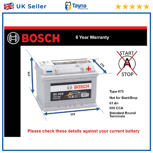 Car battery s5004 bosch 075 - bosch,